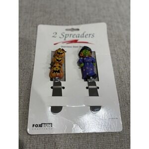 Fox Run Craftsmen Halloween Cheese Spreaders Pumpkin Witch‎ Stainless Steel Set